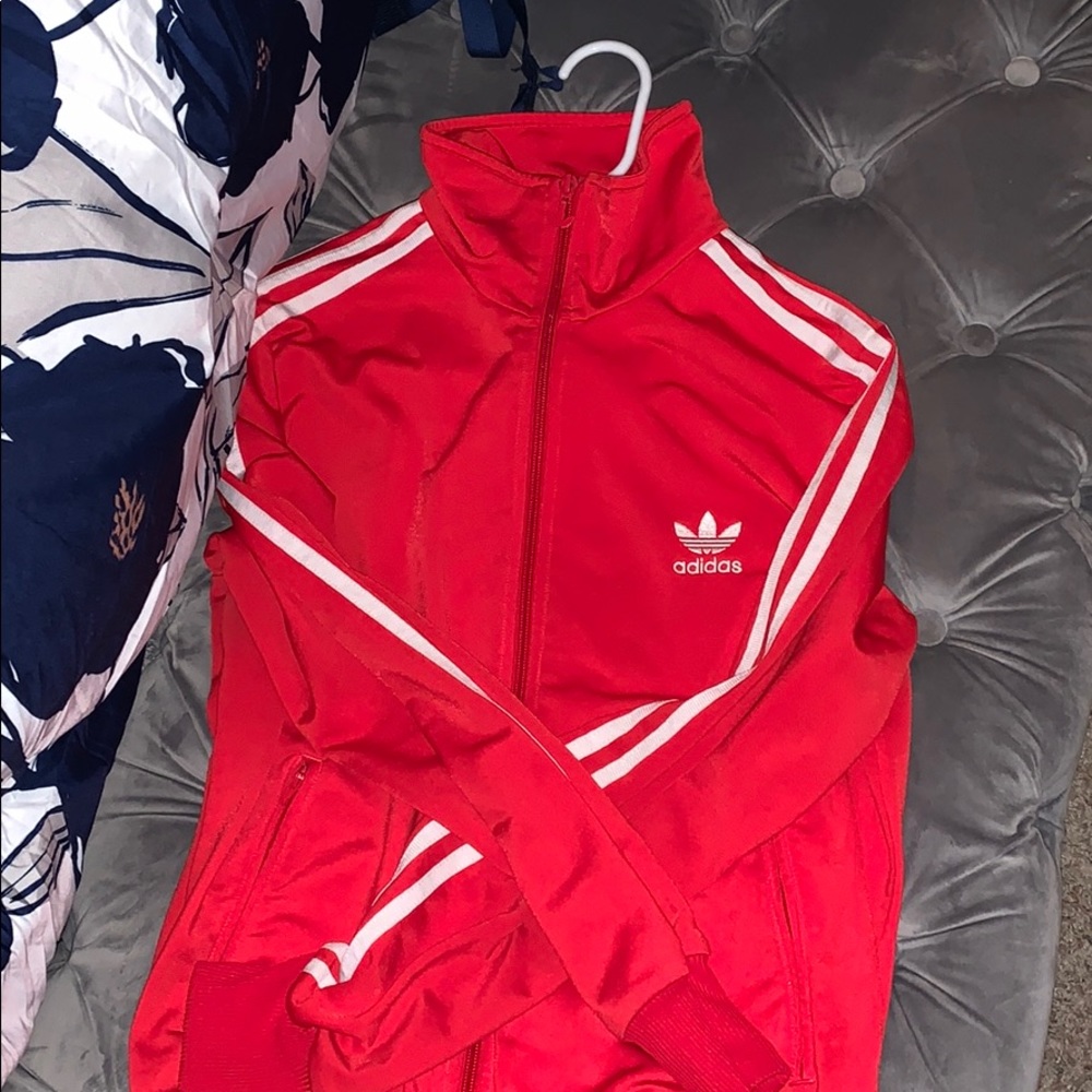 Red adidas jacket